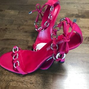 Fuchsia heels Sz 7 1/2 rhinestones by Enzo Angiolini